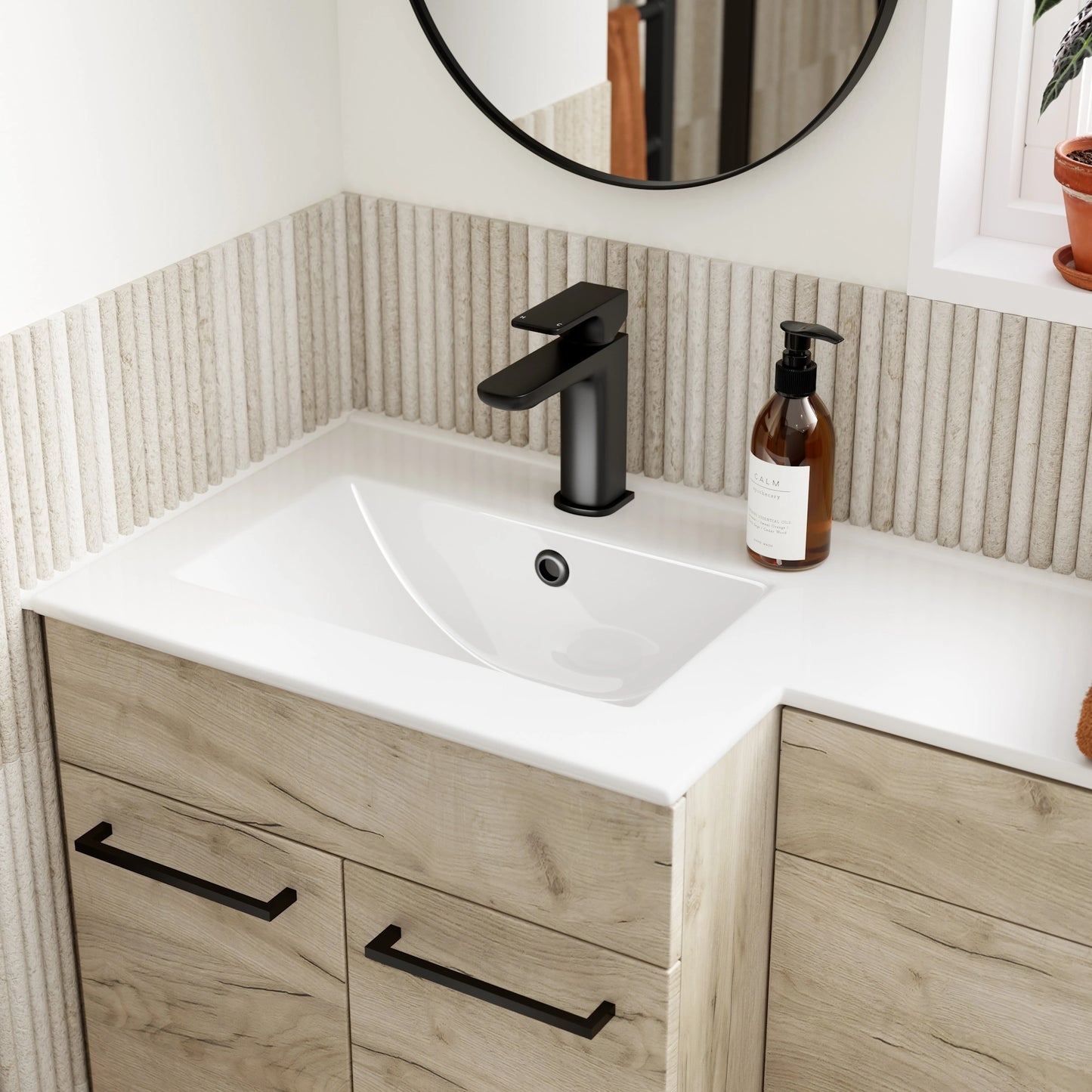 Ginosa Floor Standing Basin Vanity WC Unit and Back to Wall Toilet Bathroom Suite