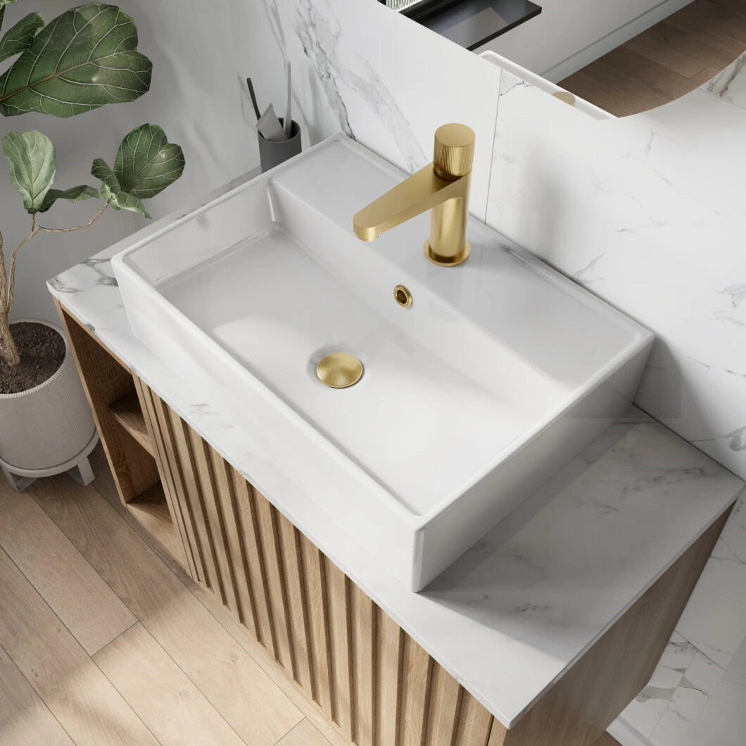 Riviera Counter Top Wall Hung Rectangle Basin