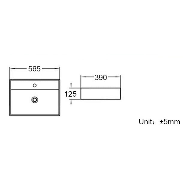 Riviera Counter Top Wall Hung Rectangle Basin