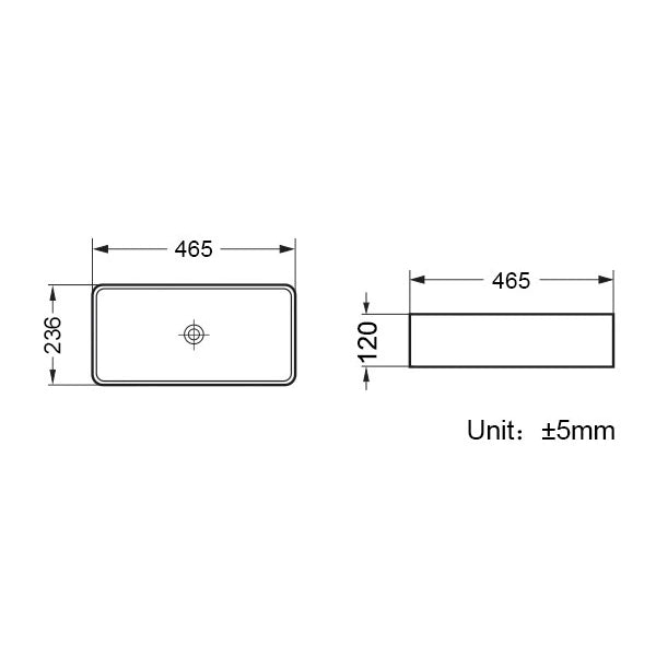 Riviera Counter Top Rectangle Basin