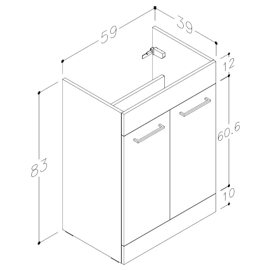 Ginosa Floor Standing Basin Vanity WC Unit and Back to Wall Toilet Bathroom Suite