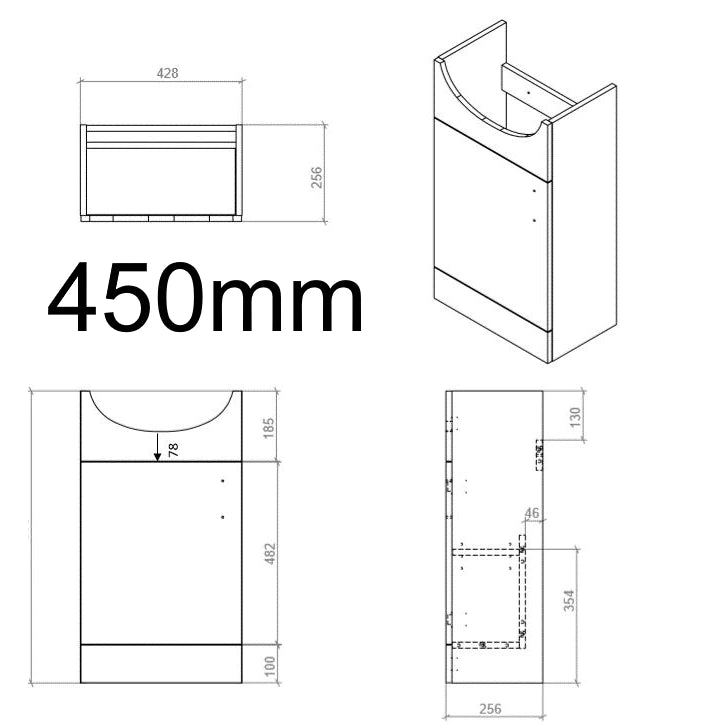 Sinda Floor Standing Basin Sink Vanity Unit