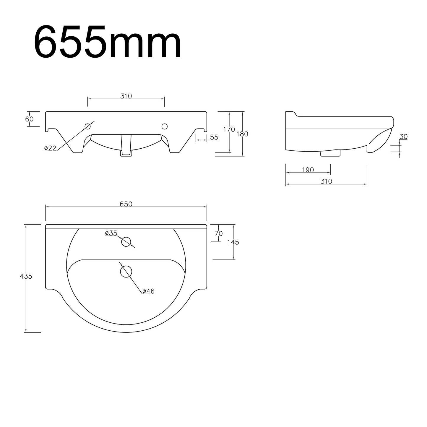 Sinda Floor Standing Basin Sink Vanity Unit