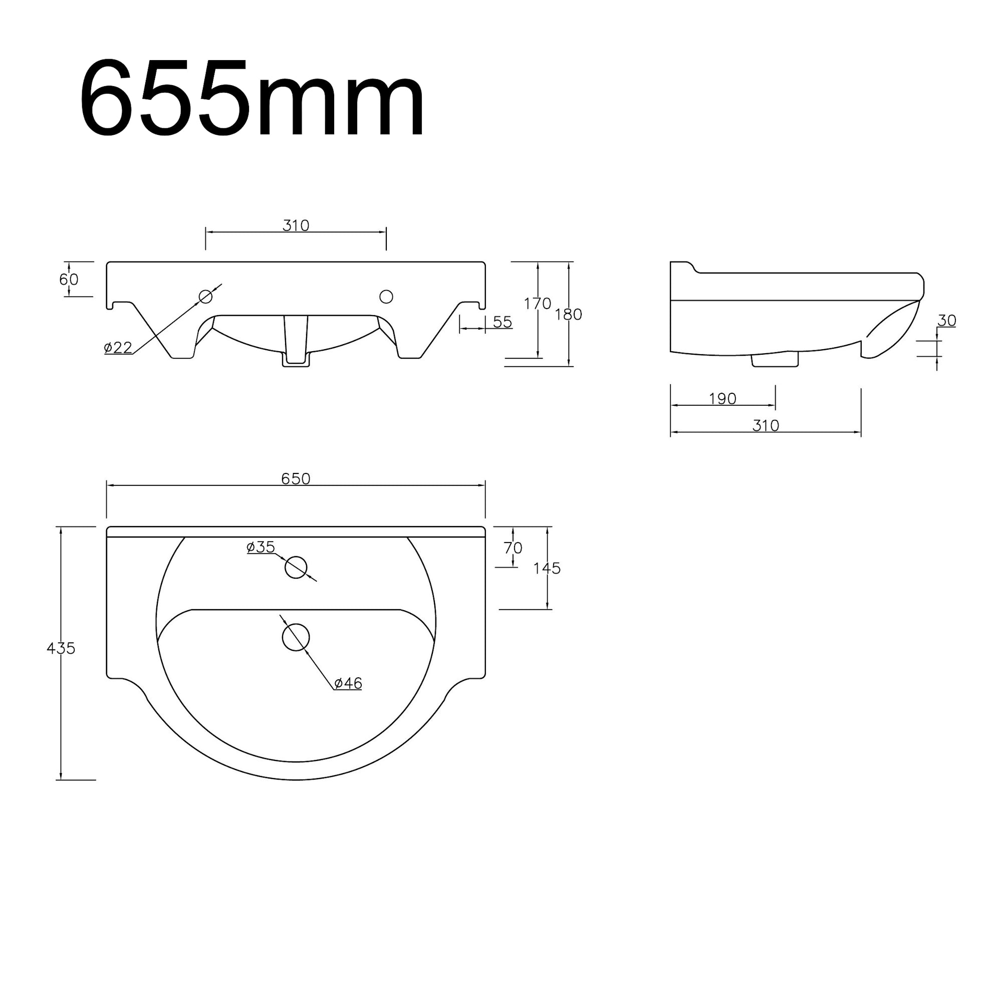 Sinda Floor Bathroom Set with Standing Basin Sink Vanity Unit WC Unit and Back to Wall Pan