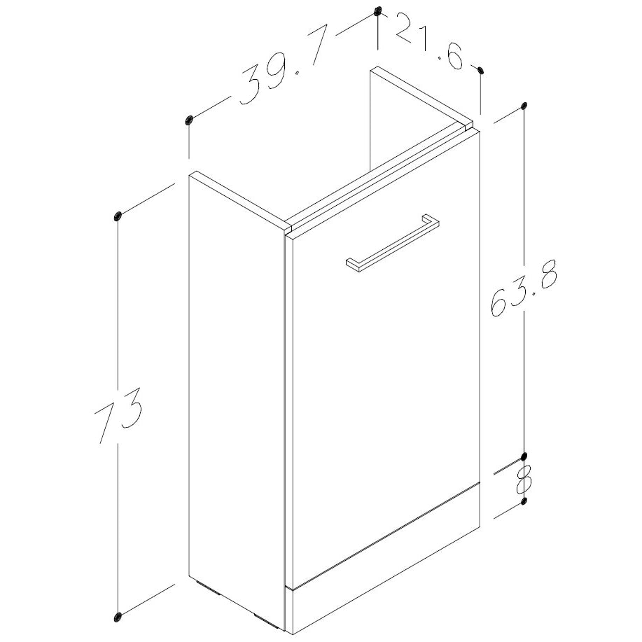 Augusta Floor Standing Cloakroom Basin Vanity Unit and Open Back WC Toilet Bathroom Suite