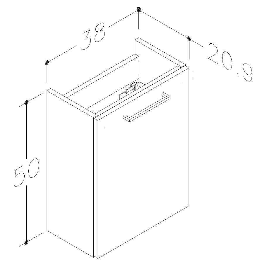 Augusta Wall Hung Cloakroom Basin Vanity Unit and Open Back WC Toilet Bathroom Suite