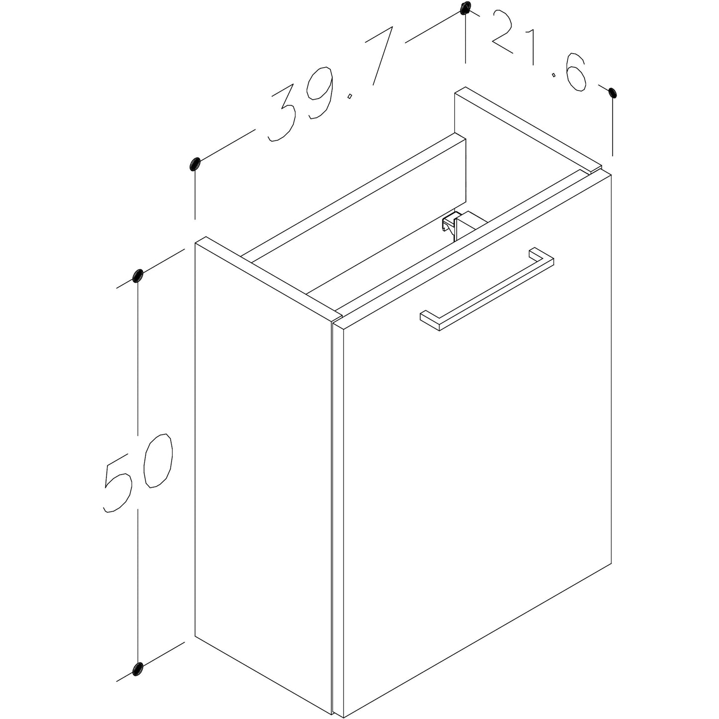 Augusta Wall Hung Cloakroom Basin Door Vanity Unit