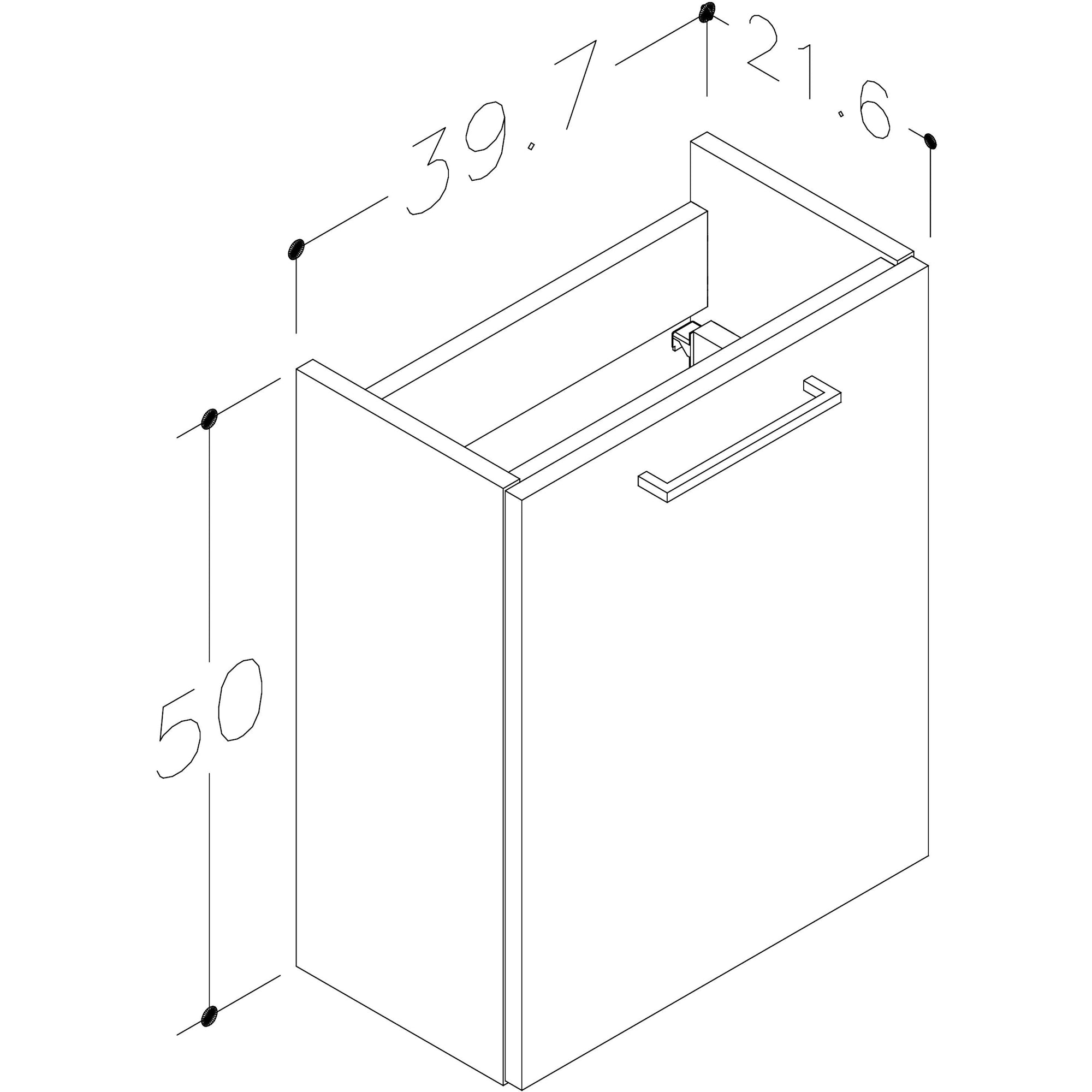 Augusta Wall Hung Cloakroom Basin Door Vanity Unit