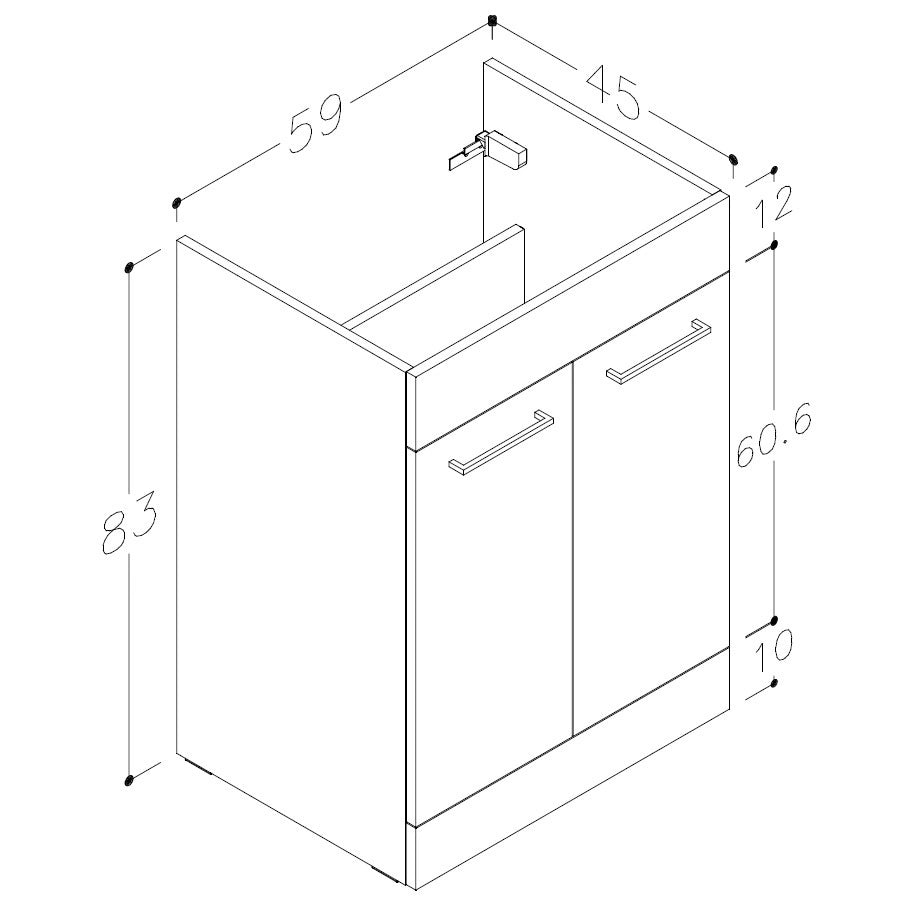 Augusta Floor Standing Basin Door Vanity Unit