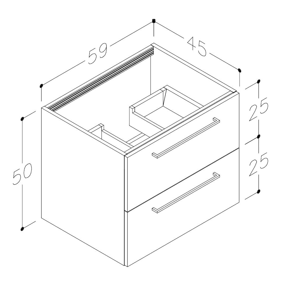 Augusta Wall Hung Basin Drawer Vanity Unit