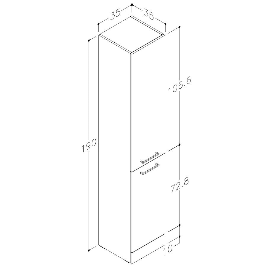 Augusta Floor Standing Tall Boy Unit Bathroom Cabinet