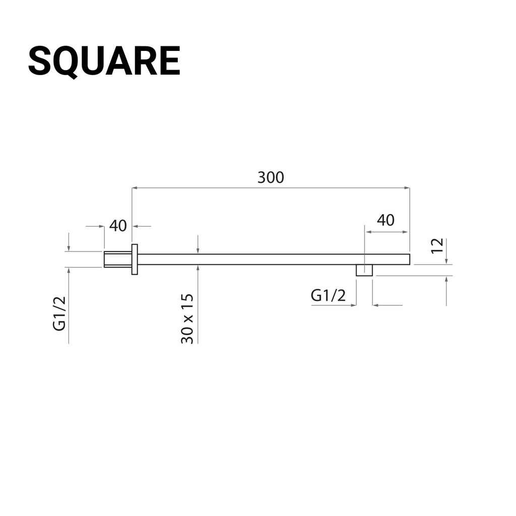 Stainless Steel Black Shower Wall Arm