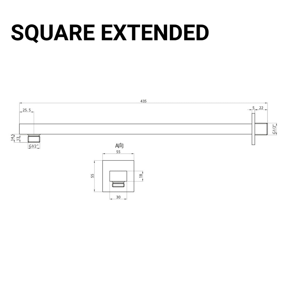 Stainless Steel Chrome Shower Wall Arm