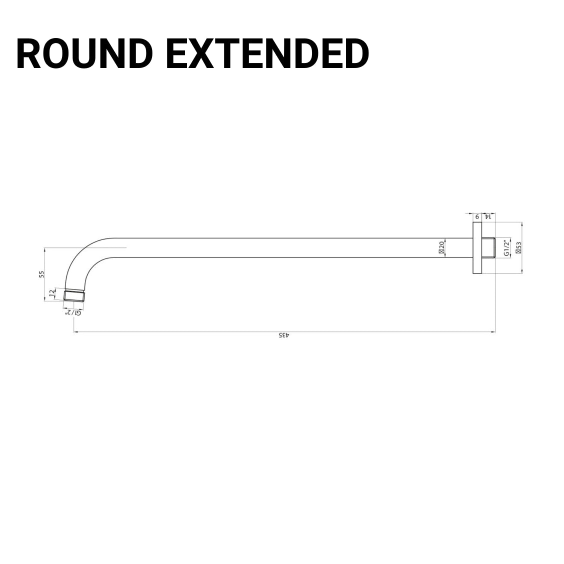 Stainless Steel Chrome Shower Wall Arm