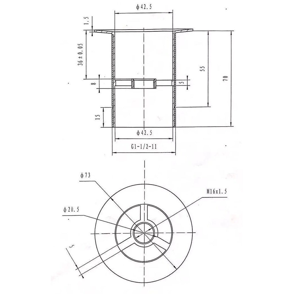 Bath Push Button Unslotted Waste 60mm