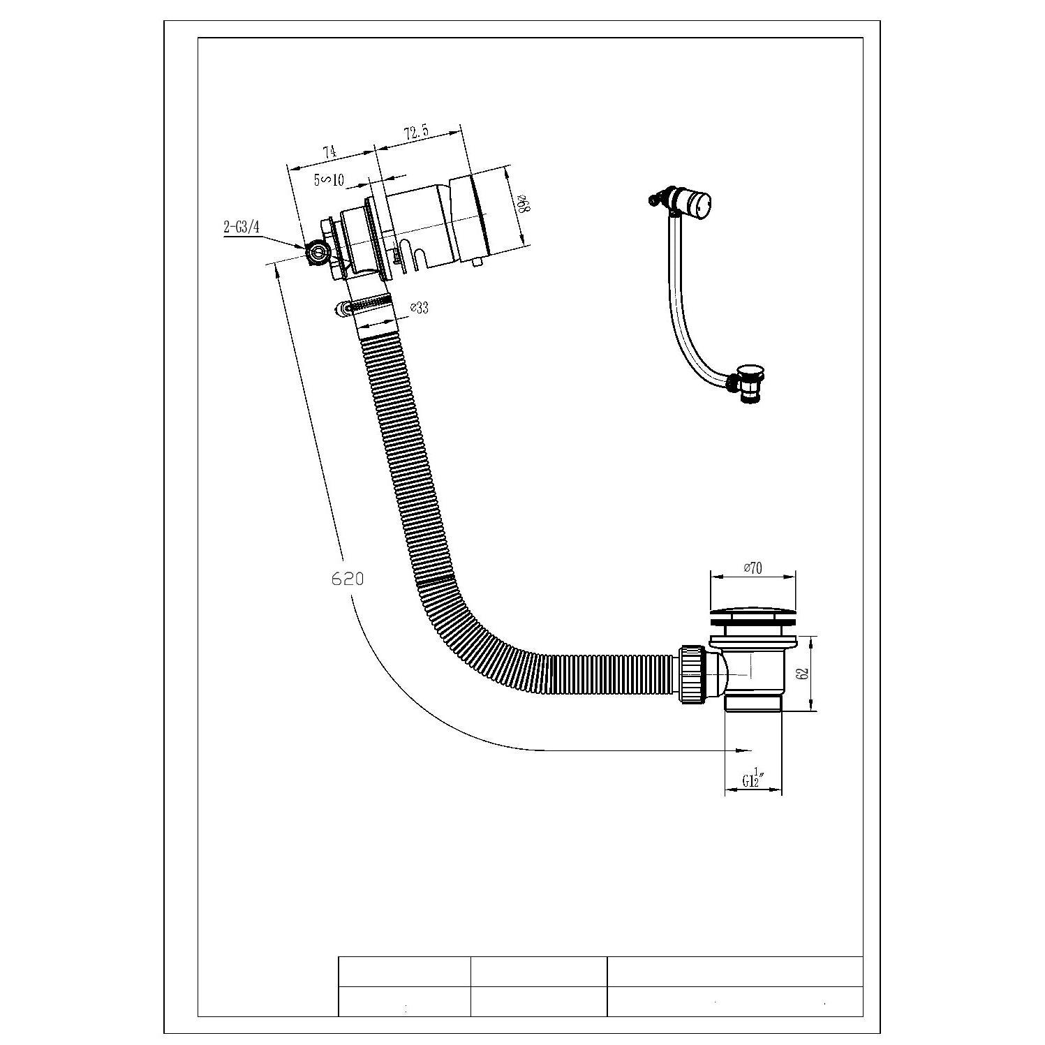 Mixer Bath Filler and Overflow