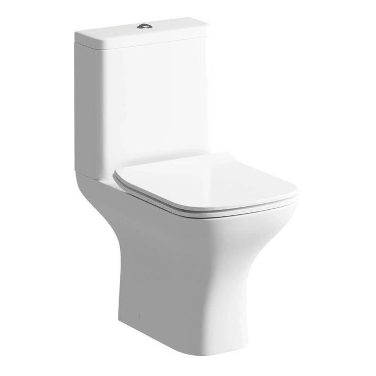 Cedeira Rimless Close Coupled Open Back WC & Soft Close Toilet Seat