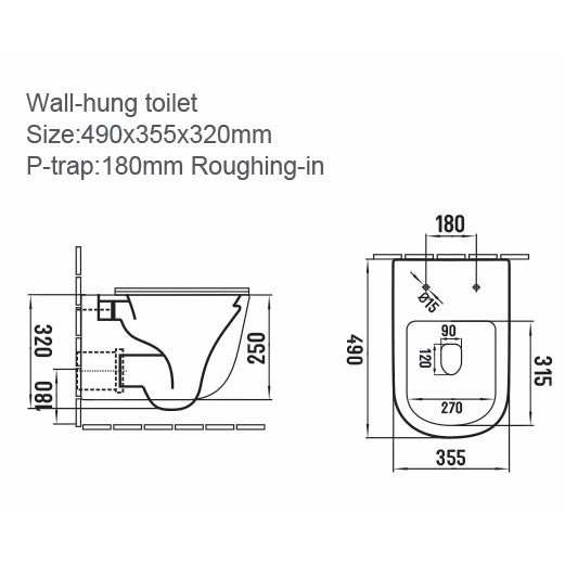 Scudo Riviera Wall Hung Round Toilet and Seat