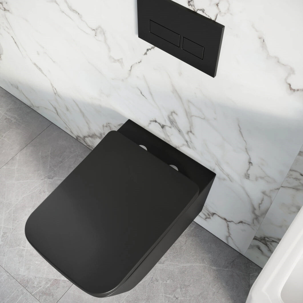 Scudo Riviera Wall Hung Square Toilet and Seat