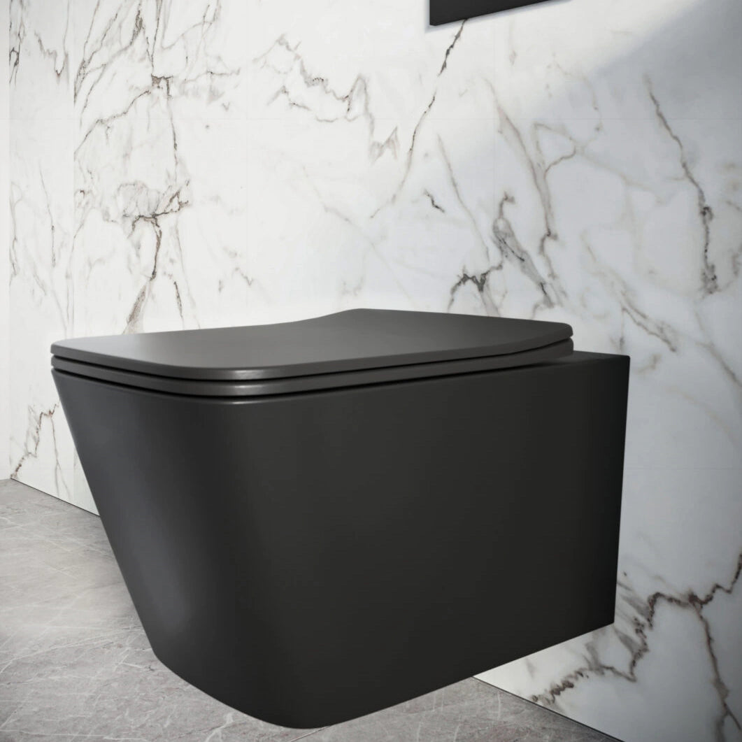 Scudo Riviera Wall Hung Square Toilet and Seat