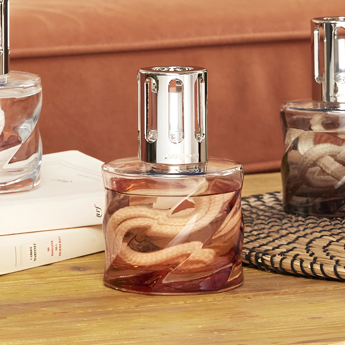 Spiral Amber Pink Rhubard Radiance Lamp Berger Gift Set