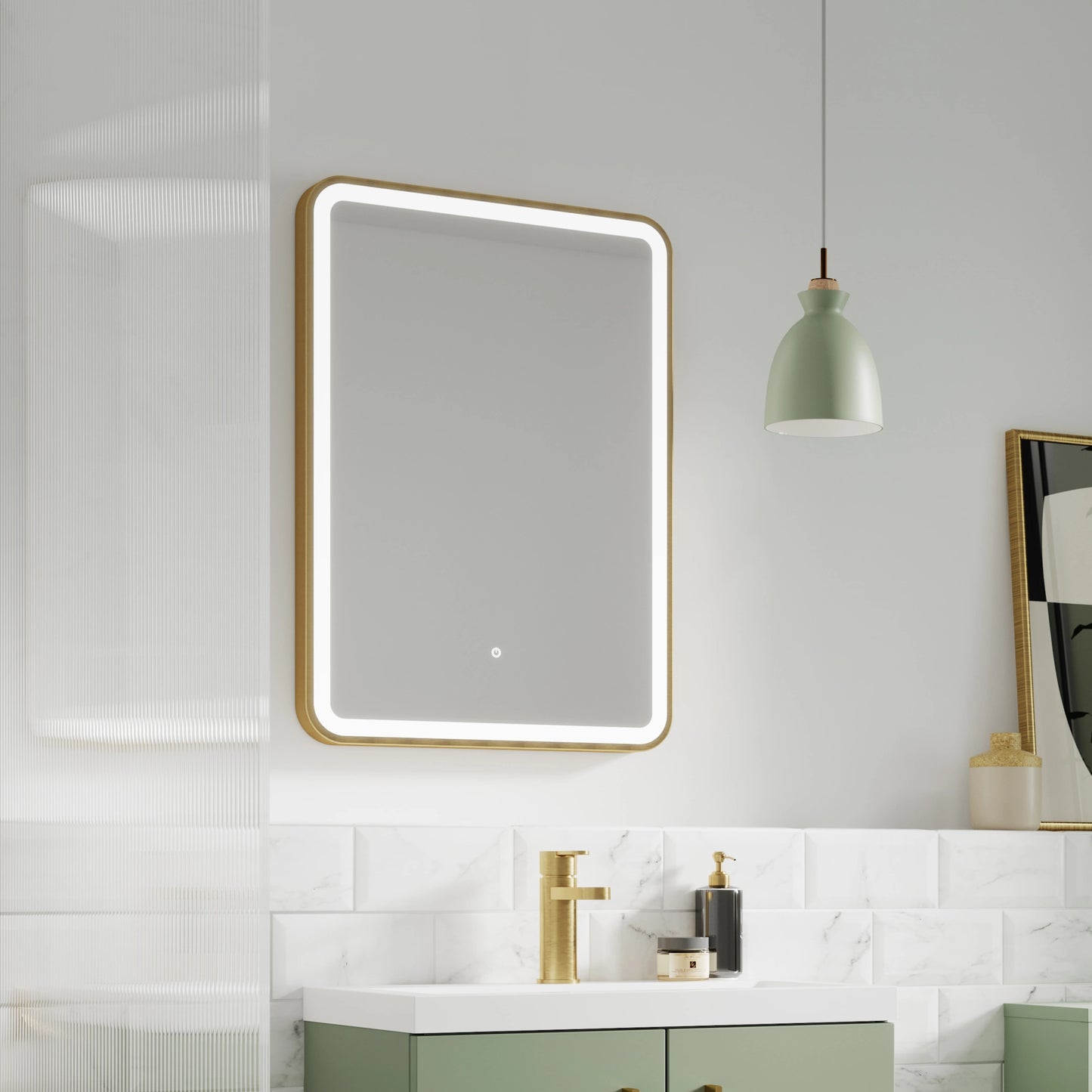 Hudson Reed Hydrus Wall Hung Soft Edge Rectangular LED Mirror 700 x 500mm