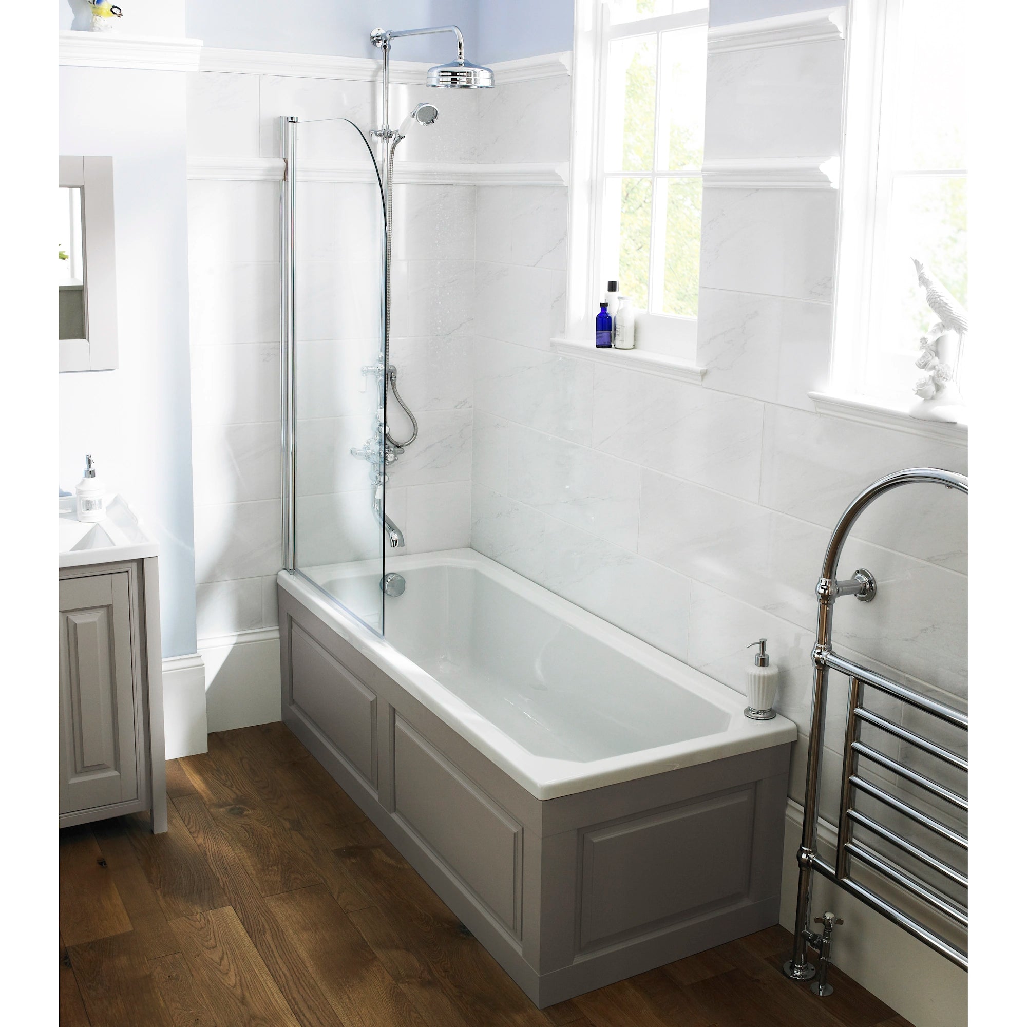 Nuie Art Deco Single Ended Straight Shower Bath