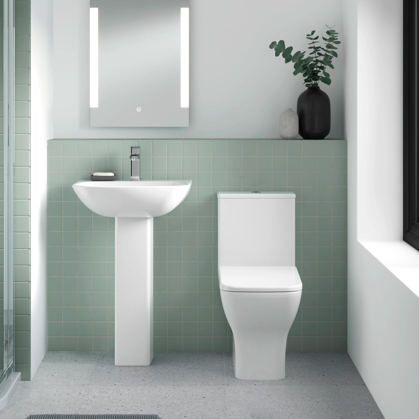 Nuie Ava Rimless Open Back Toilet & Soft Close Toilet Seat