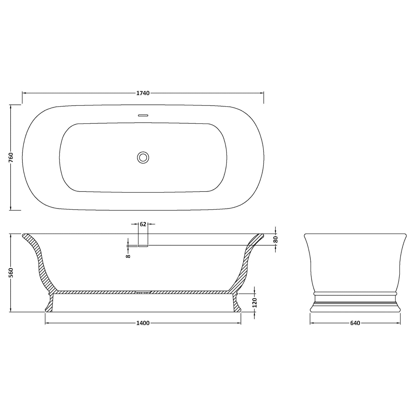 Aurelius Oval Freestanding Bath