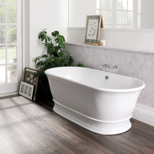 Bampton Oval Freestanding Bath with Plinth 1555 x 740mm