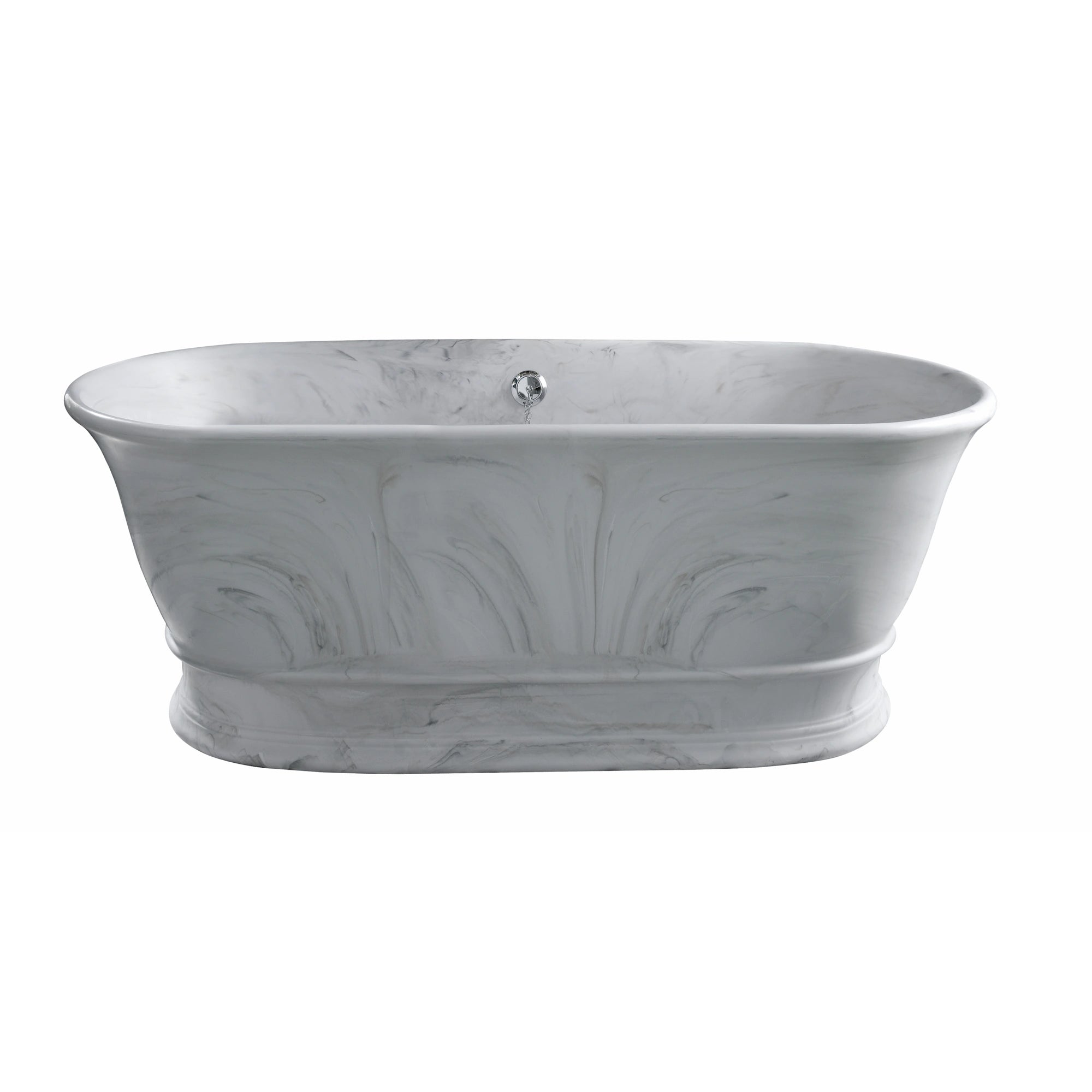 Bampton Oval Marble Freestanding Bath with Plinth 1555 x 740mm