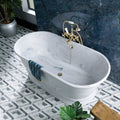 Bampton Oval Marble Freestanding Bath with Plinth 1555 x 740mm