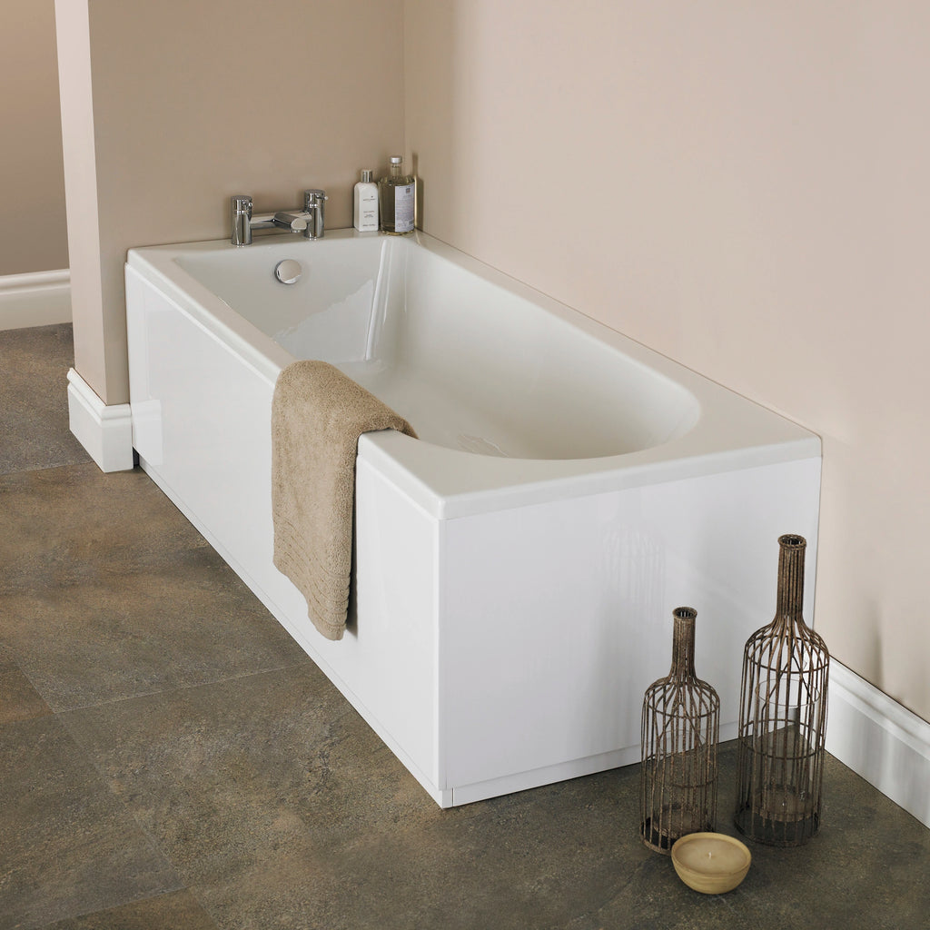 Nuie Barmby Single Ended Rectangular Acrylic Straight Bath