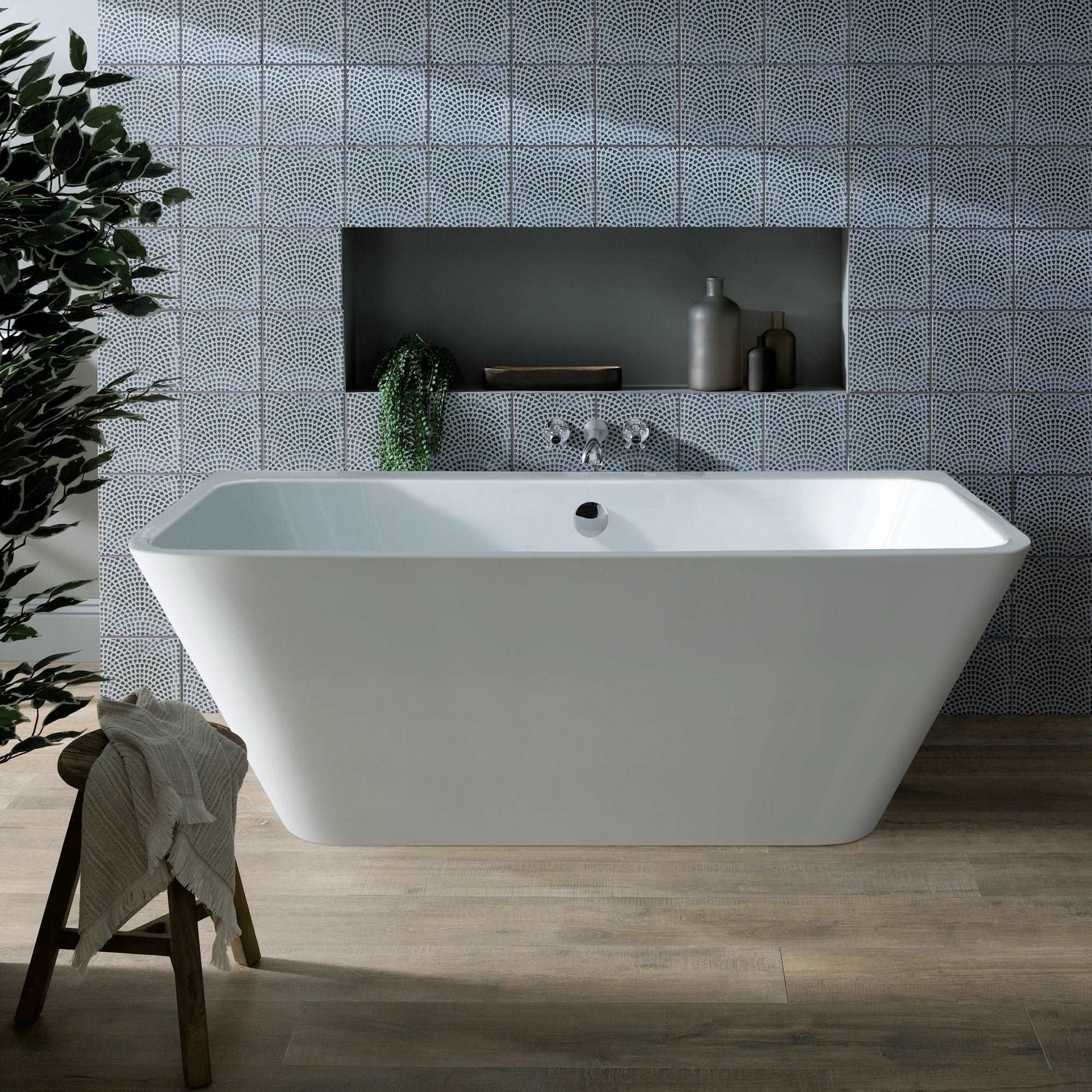 Ancora Square Back To Wall Freestanding Bath