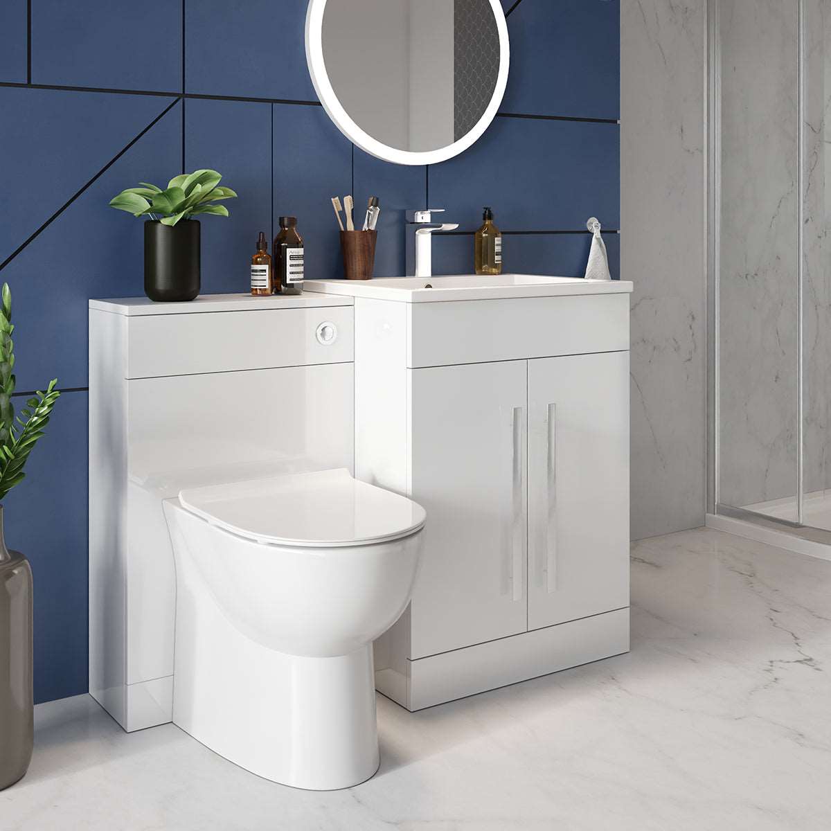 Belini Rimless Back to Wall Scudo WC Toilet with Soft Close Toilet Seat Option