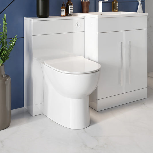 Belini Rimless Back to Wall Scudo WC Toilet with Soft Close Toilet Seat Option
