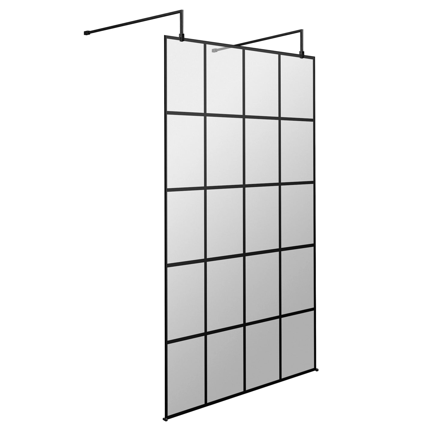 Hudson Reed Matt Black Framed Wetroom Screen with Arms and Feet