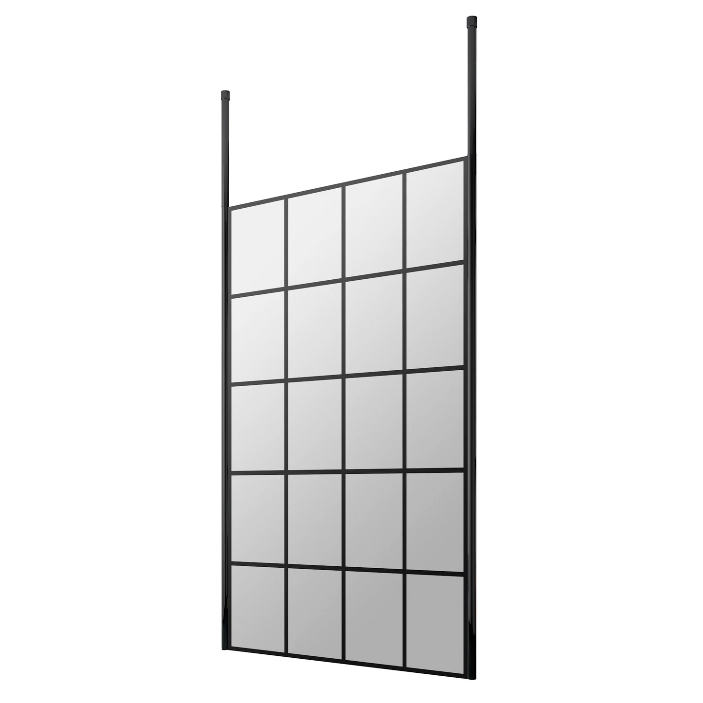 Hudson Reed Matt Black Framed Wetroom Screen with Ceiling Post