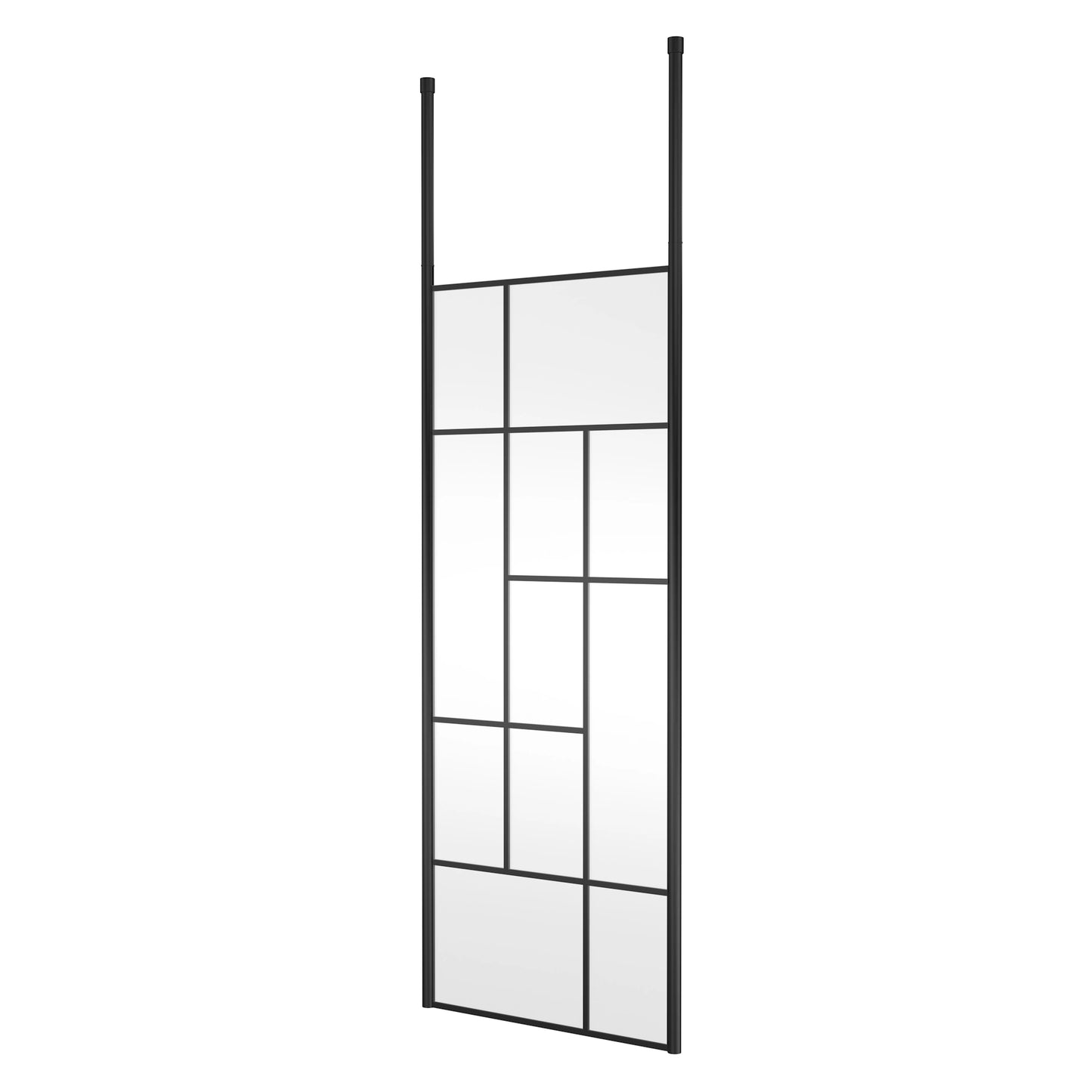 Hudson Reed Matt Black Abstract Frame Wetroom Screen with Ceiling Posts