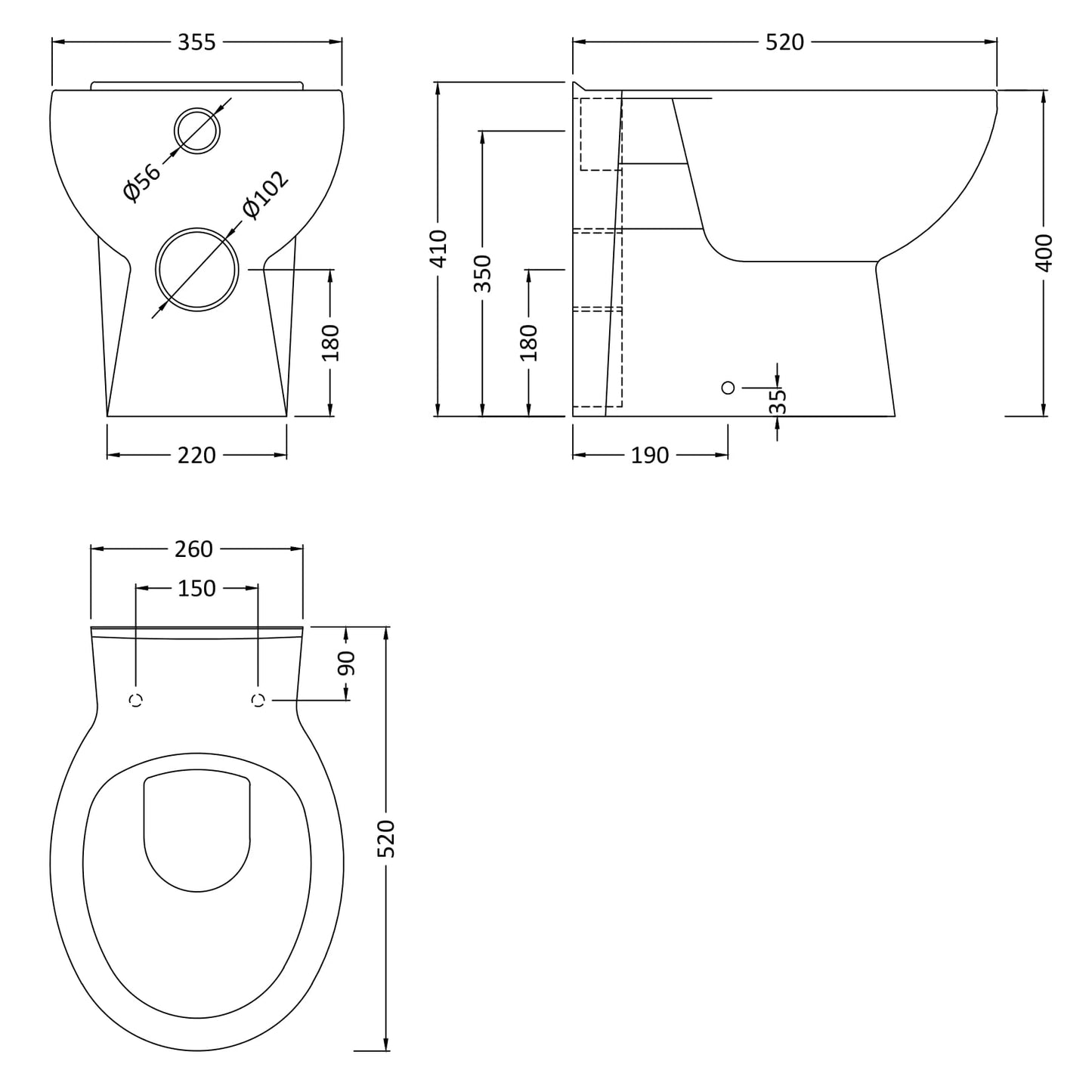 Nuie Melbourne Back to Wall Pan & Seat