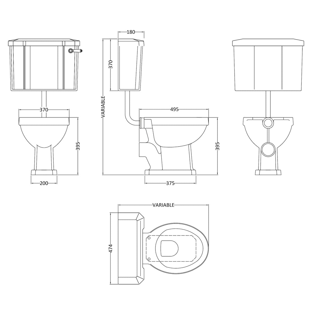 Hudson Reed Richmond Low Level Closed Coupled Toilet