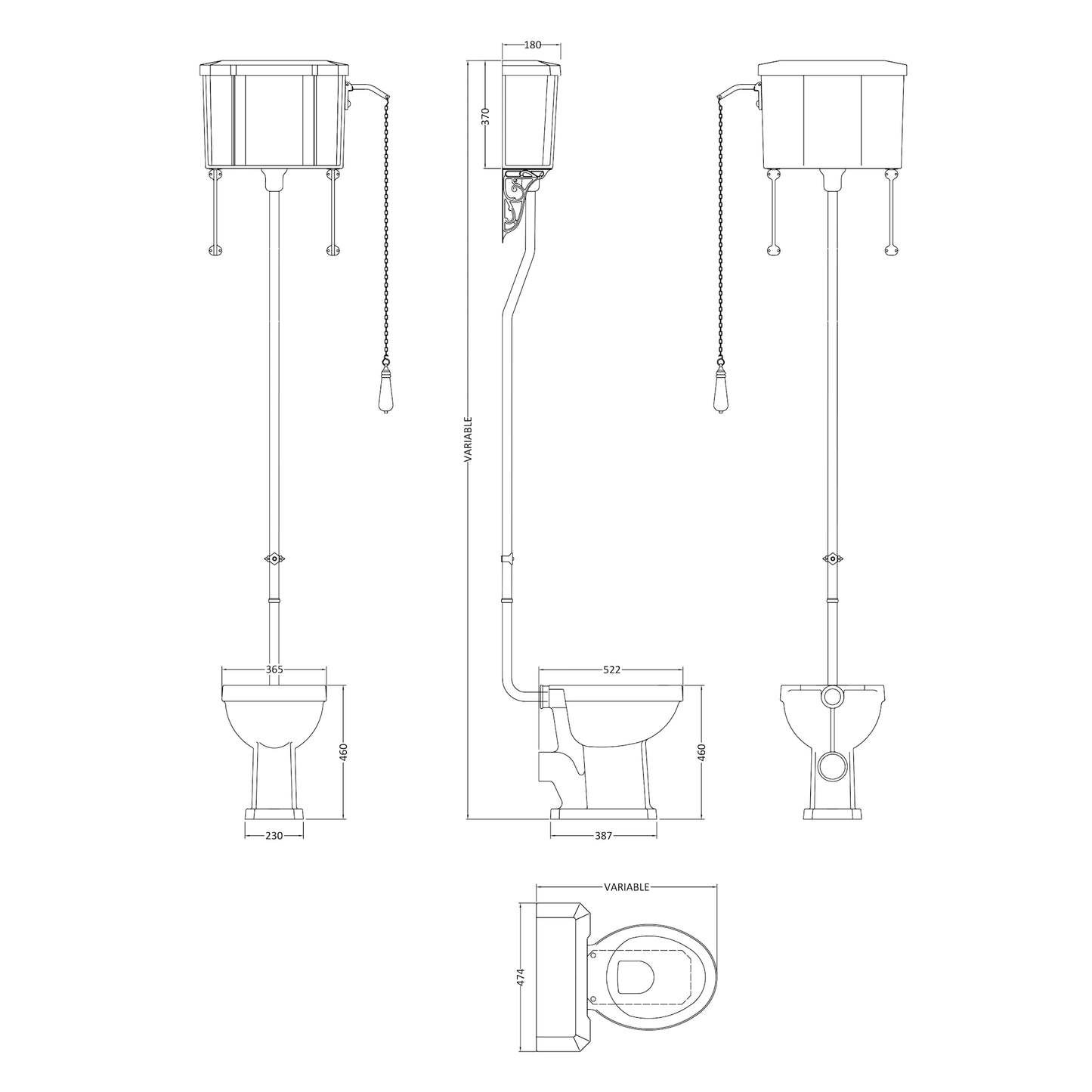 Hudson Reed Richmond Comfort Height High Level Closed Coupled Toilet