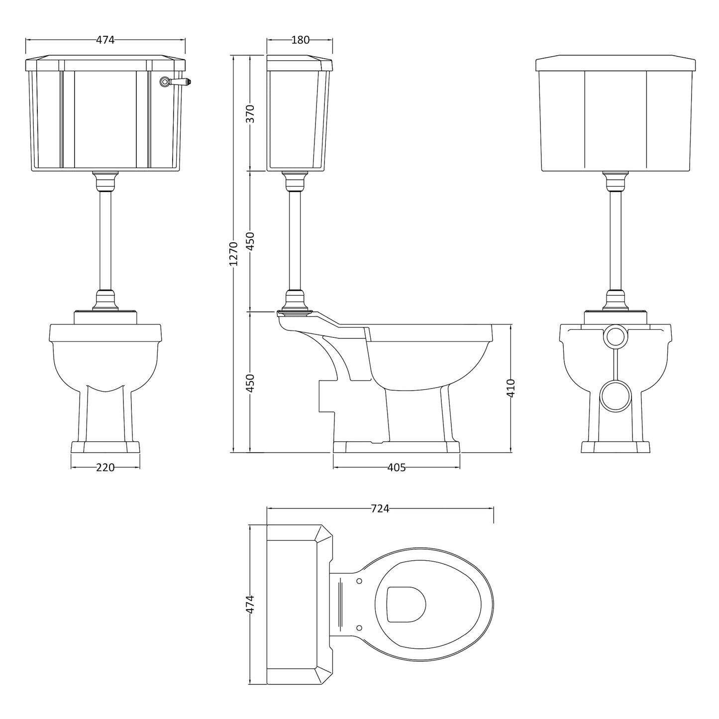 Hudson Reed Richmond Mid Level Closed Coupled Toilet