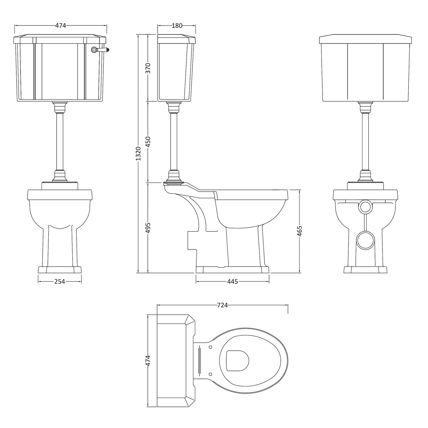 Hudson Reed Richmond Comfort Height Mid Level Closed Coupled Toilet