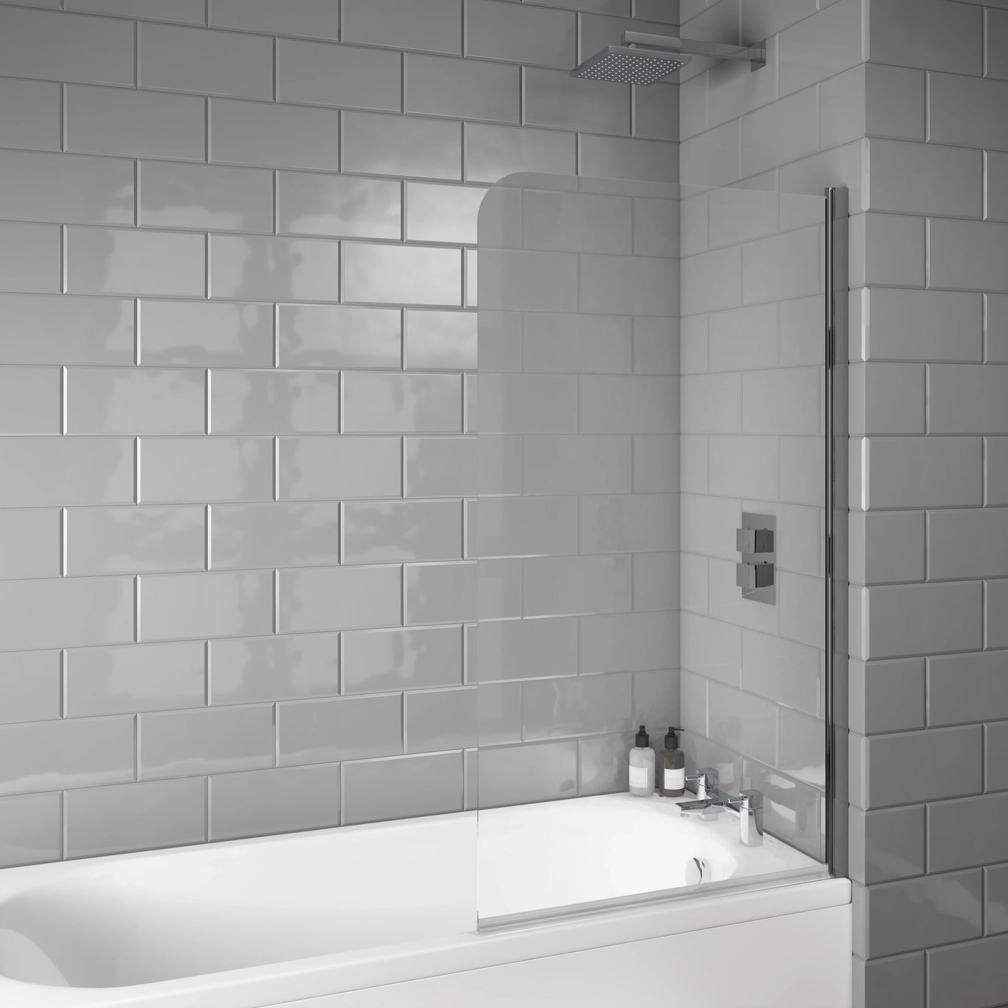 Ethereal Curved Edge Shower Bath Screen