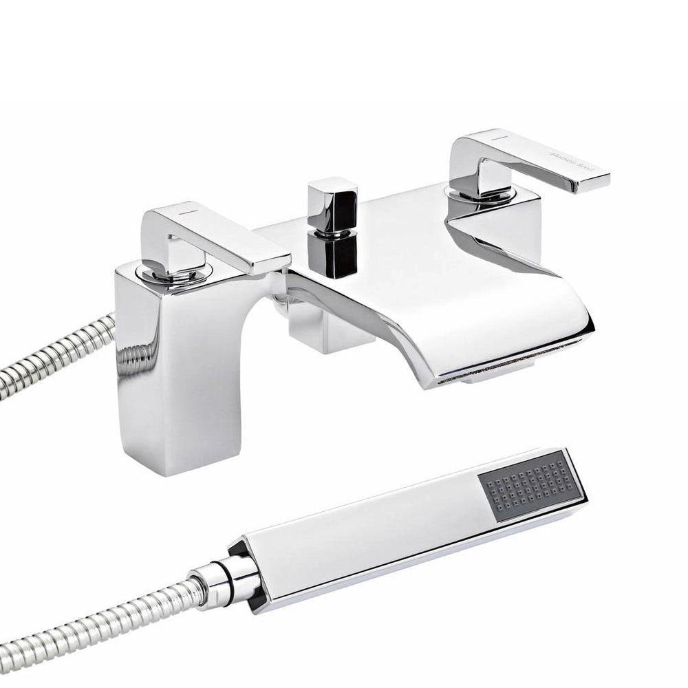 Hudson Reed Chrome Carma Bath Shower Mixer Tap with Shower Kit and Wall Bracket