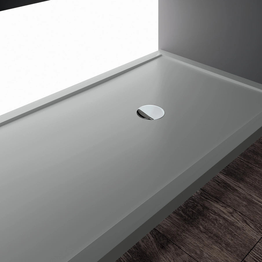 Olympic Plus Low Profile Rectangular Slim Anti-Slip Shower Tray with Waste Column