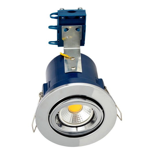 Electralite Yate Chrome Tiltable Fire Rated Downlight GU10 IP20