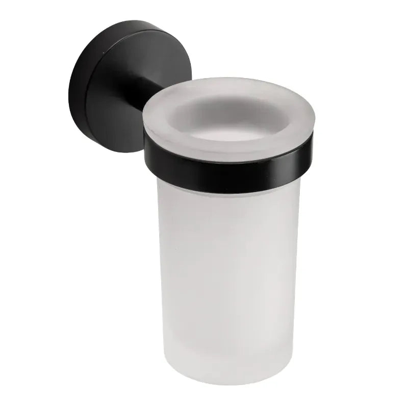 Croydex Epsom Black Tumbler & Holder FLEXI-FIX™