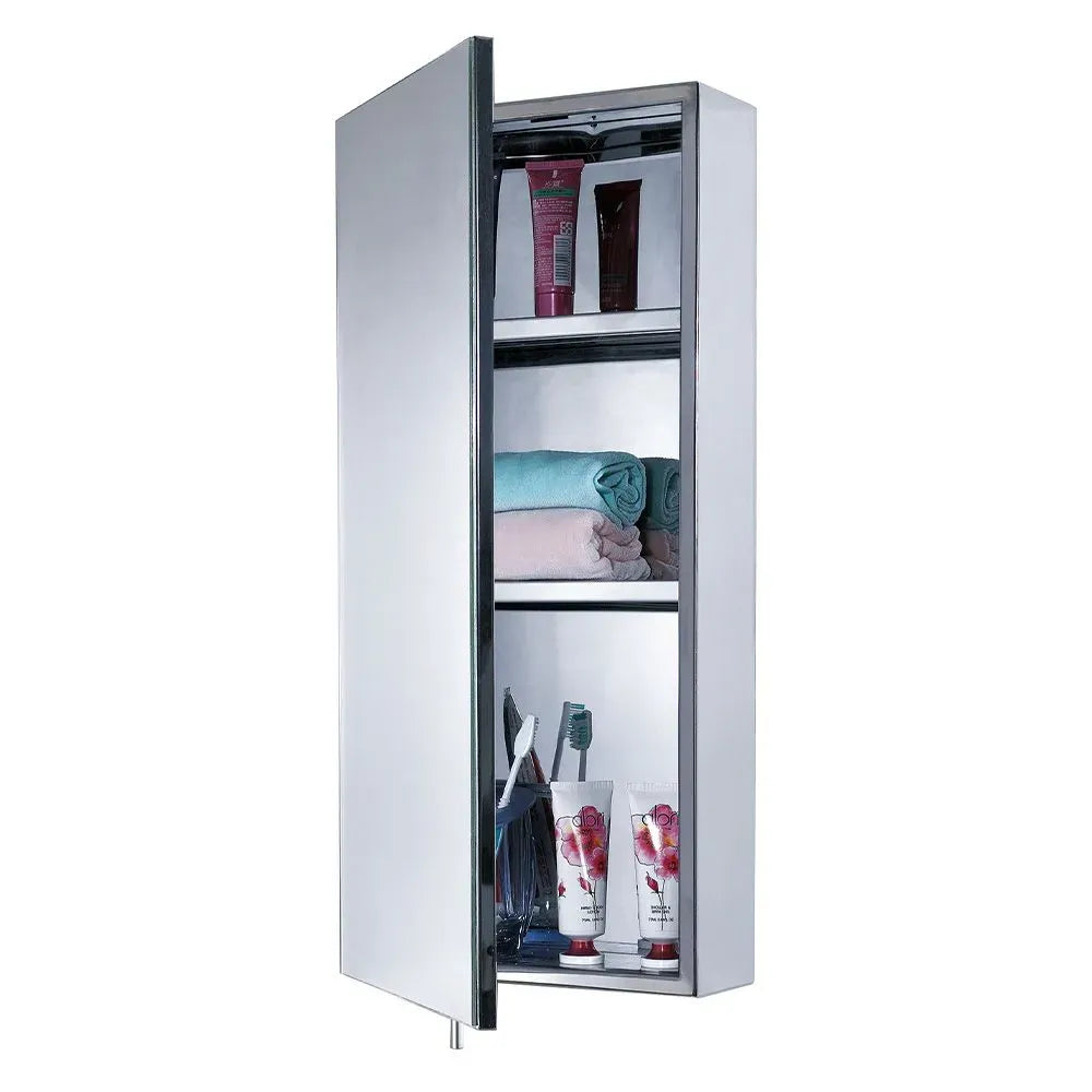 Stainless Steel Single Mirror Cabinet Euroshowers
